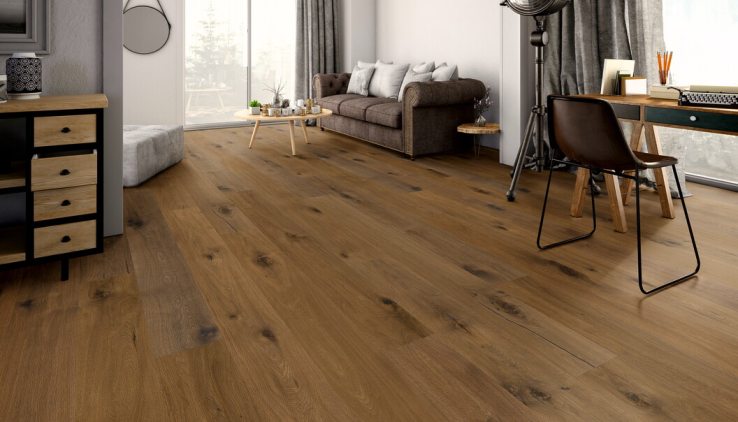 Preview: T&W - Boston - Eiche Astig gealtert gebürstet handgehobelt geräuchert geölt Rohoptikherausgearbeitete Aststrukturen - 2,87m²/VPE - 51LHNGCL15 EI57