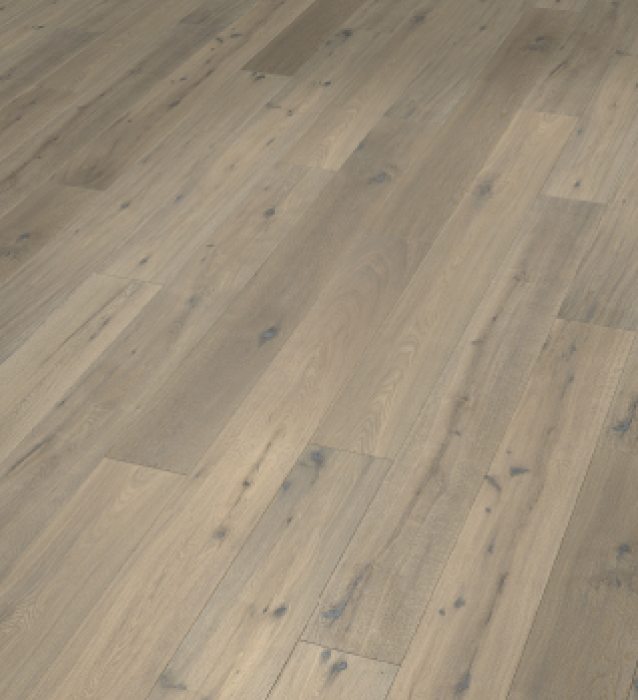 T&W - Boston gealtert- Eiche astig, handgehobelt, geräuchert, weißgeölt - 2,81m²/VPE - 52LHGCLS15 EI55